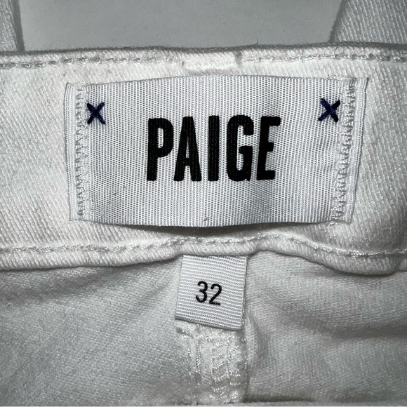 Paige Optic White Verdugo Crop Raw Hem Jeans Sz 32 - Picture 4 of 15